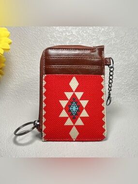 AZTEC Red Keychain Card Holder